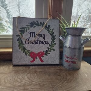 Farmhouse Christmas Galvanized Wall Decor